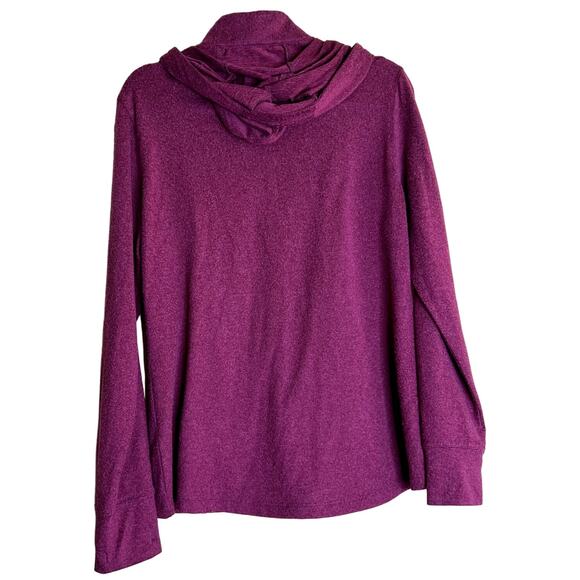 Gymshark Full Zip Hoodie Women’s Large Plum-Pull Zip Heathered Fleece Athleisure - Picture 2 of 12